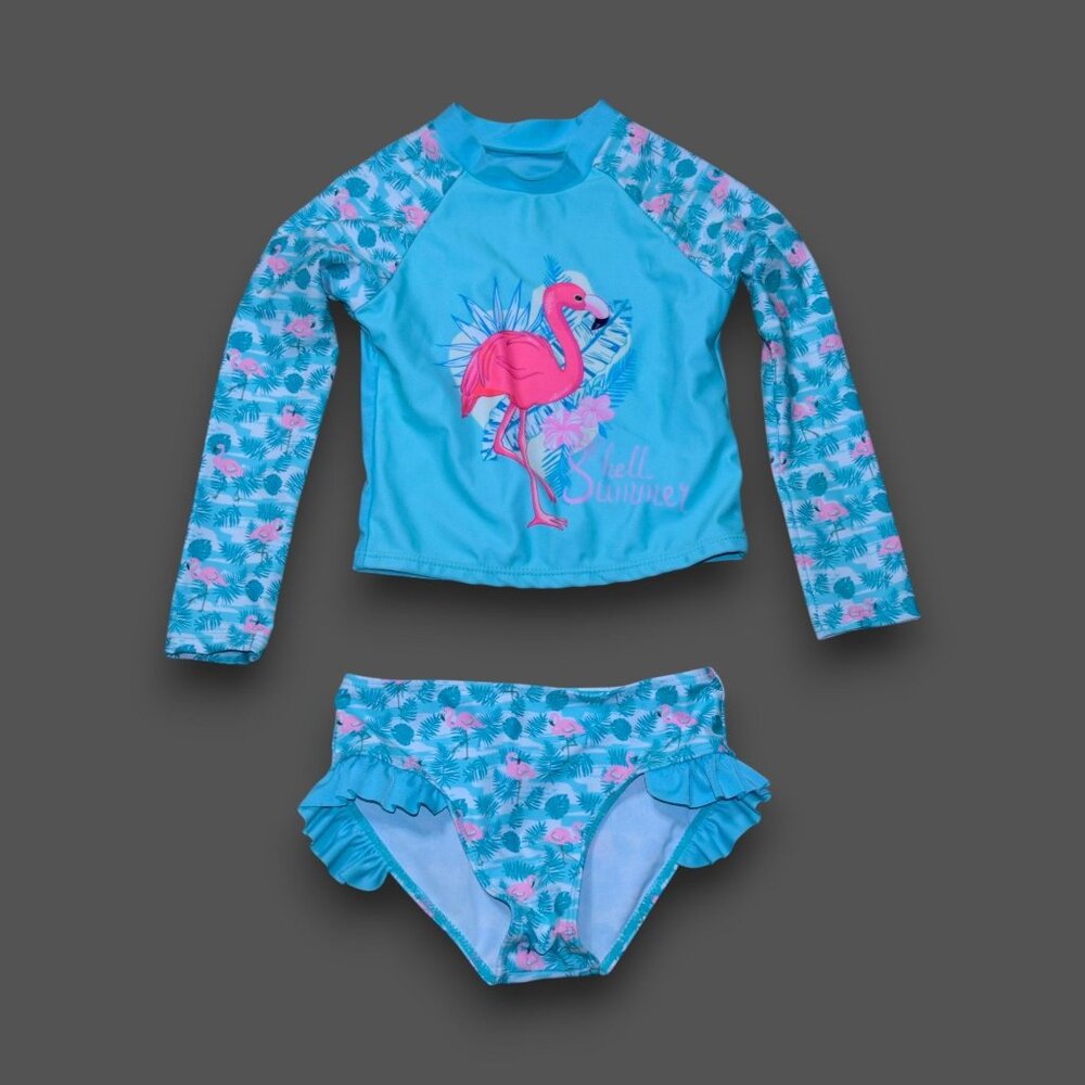 Boutique Little Girls' sz 5 Long Sleeve  2pc Rash Guard Swimsuit